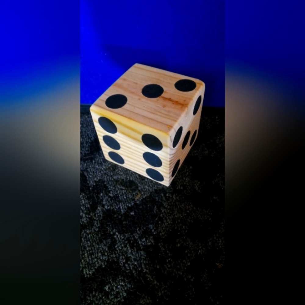 Wooden Giant Dice with Black Pips - Home Games